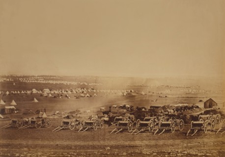Rows of Caissons with British Military Tents in Background, Crimean War, Sevastopol, Crimea, Ukraine, by Roger Fenton, 1855