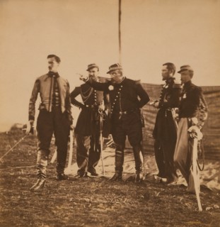 French General Pierre Bosquet giving orders to his Staff, Crimean War, Crimea, Ukraine, by Roger Fenton, 1855