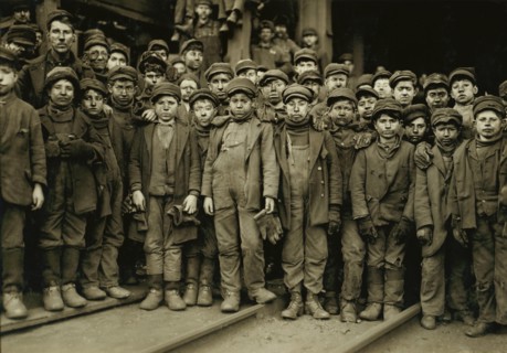 Large Group of Breaker Boys outside Ewen Breaker, South Pittston, Pennsylvania, USA, Lewis Hine for National Child Labor Committee, January 1911