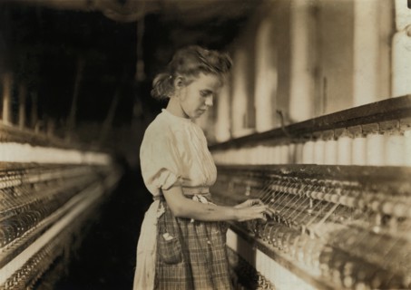 Young Girl Working in Textile Mill, Cherryville, North Carolina, USA, Lewis Hine for National Child Labor Committee, November 1908