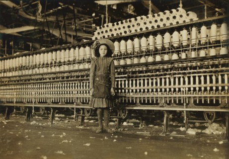 Young Spinner in Cotton Mill, Roanoke Virginia, USA, Lewis Hine for National Child Labor Committee, May 1911