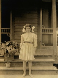 Myrtle Bagwell, Full-Length Portrait, Works as Spinner at Spartan Mills, Spartanburg, South Carolina, USA, Lewis Hine for National Child Labor Committee, May 1912