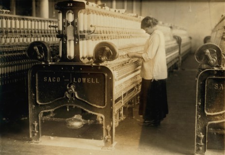 Young Spinner in Cotton Mill, Indian Orchard, Massachusetts, USA, Lewis Hine for National Child Labor Committee, June 1916