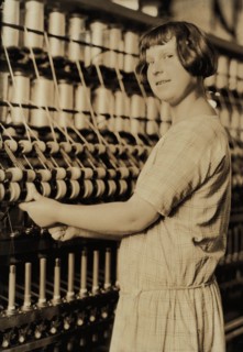 Young Teenage Girl Working at Cheney Silk Mills, South Manchester, Connecticut, USA, Lewis Hine for National Child Labor Committee, 1924