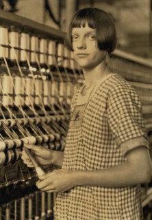 Young Female Worker in Favorable Working Conditions, Half-Length Portrait, Cheney Silk Mills, Lewis Hine for National Child Labor Committee, 1924