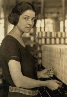 Young Female Worker in Favorable Working Conditions, Half-Length Portrait, Cheney Silk Mills, Lewis Hine for National Child Labor Committee, 1924