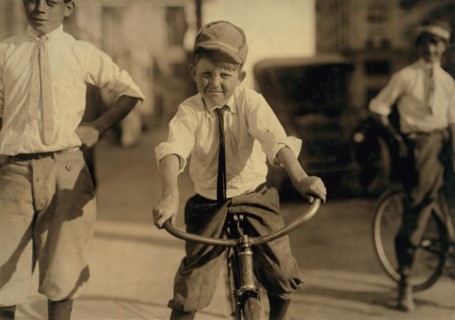Jeff Miller, Delivery Boy for Magnolia Pharmacy, Recently Returned from Seabrook Reform School where he had spent a year, Full-Length Portrait with Bicycle, Houston, Texas, USA, Lewis Hine for Nationa...