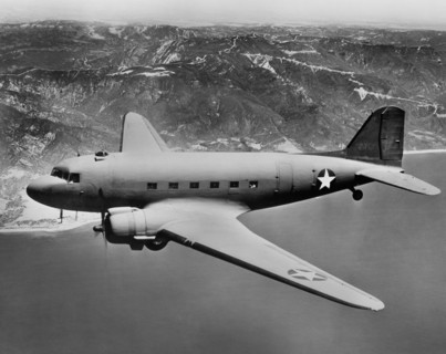 U.S. Army Douglas C-47 Military Aircraft, In-Flight, Office of War Information, 1942