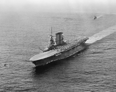 USS Saratoga, Aircraft Carrier at Sea, Office of War Information, early 1940's