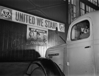 Sign in Copper and Brass Plant Reminding the Workers that their Job is Vital to War Effort, Chase Brass and Copper Company, Euclid, Ohio, USA, Alfred T. Palmer for office of War Information, February ...