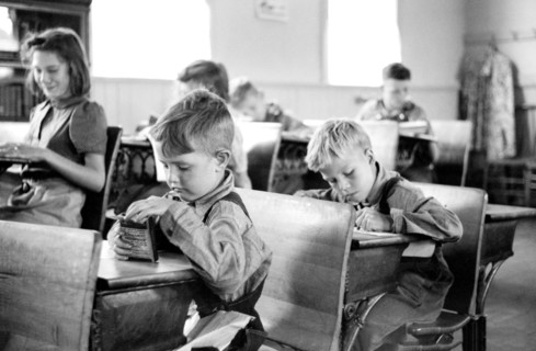 Students in Rural Schoolroom, Wisconsin, USA, John Vachon for U.S. Resettlement Administration, September 1939