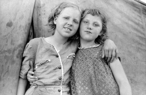 Migrant Children in front of Tent Home, Berrien County, Michigan, USA, John Vachon for Farm Security Administration July 1940
