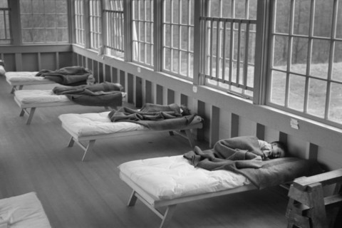 Children Sleeping in Nursery School, Arthurdale Subsistence Homesteads Project, Reedsville, West Virginia, USA, Edwin Locke for U.S. Resettlement Administration, December 1936