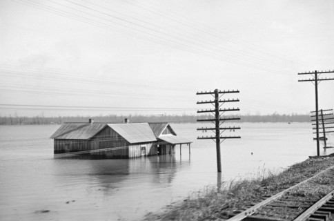 View of Flood from Train en route to Forrest City, Arkansas from Memphis, Tennessee, USA, Edwin Locke for U.S. Resettlement Administration, February 1937