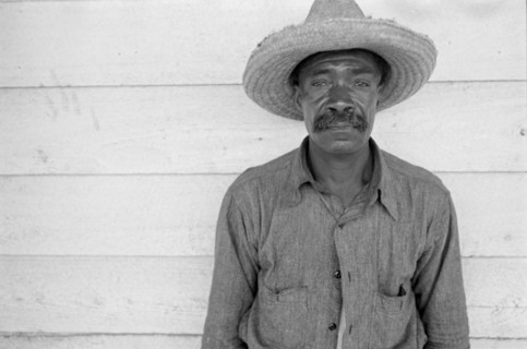 Sharecropper, Waist-Up Portrait, Ozark Mountains, Arkansas, USA, Ben Shahn for U.S. Resettlement Administration, October 1935
