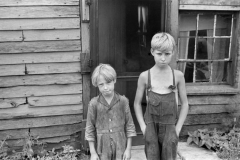 Two Young Boys of Family on Relief, near Urbana, Ohio, USA, Ben Shahn, Farm Security Administration, August 1938