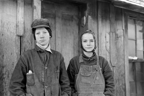 Two children of John Scott, a Hired Man Living near Ringgold, Iowa, USA, Russell Lee, U.S. Resettlement Administration, January 1937