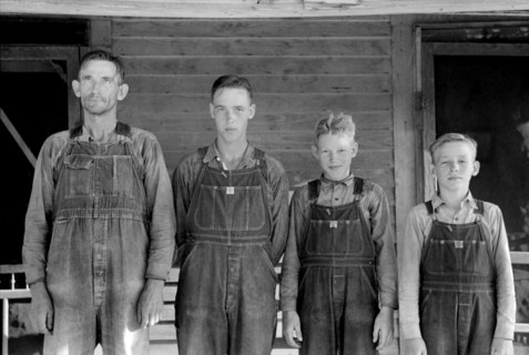 Farm Security Administration Client with his Three Sons, Caruthersville, Missouri, USA, Russell Lee, Farm Security Administration, August 1938