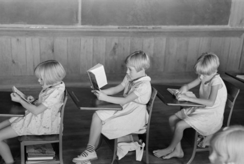 Schoolchildren, Lake Dick Project, Arkansas, USA, Russell Lee, Farm Security Administration, September 1938