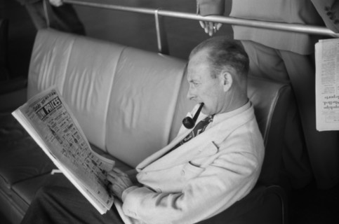 Passenger Waiting in Lobby of Municipal Airport, Washington DC, USA, Jack Delano, Farm Security Administration, July 1941