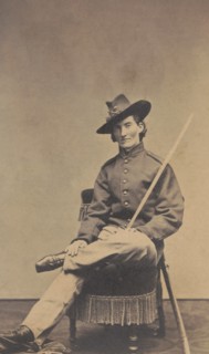 Frances Clalin Clayton, Woman who Disguised herself as a Man, "Jack Williams," to fight in Union Army during American Civil War, Seated Portrait Wearing Uniform, Samuel Masury, 1865