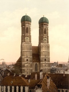 Frauenkirche, Munich, Bavaria, Germany, Photochrome Print, Detroit Publishing Company, 1900
