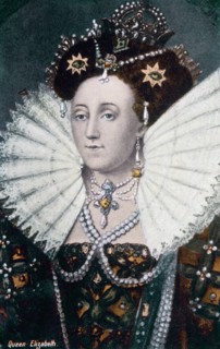 Elizabeth I (1533-1603), Queen of England, 1558-1603, Hand-Colored Engraving