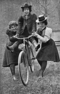 Three Women with a Bicycle, England, 1895