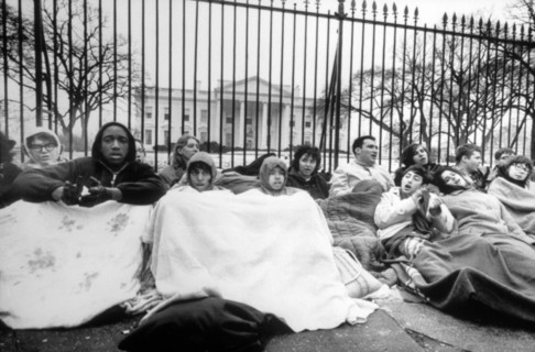 Civil Rights Demonstrators Maintain All-Night Vigil at White House, Washington DC, USA, March 18, 1965