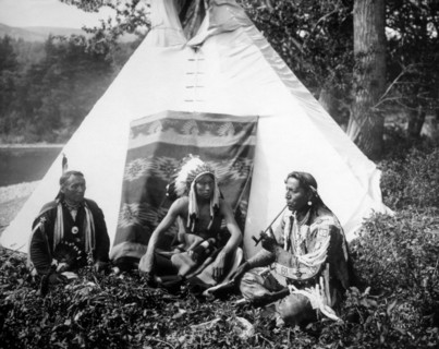 Blackfoot Chiefs Seated Outside of Teepee, Montana, 1915