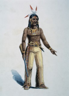 Native American, Watercolor Painting by William L. Wells for the Columbian Exposition Pageant, 1892