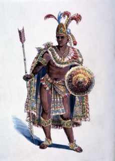 Montezuma, Aztec Emperor, Watercolor Painting by William L. Wells for the Columbian Exposition Pageant, 1892