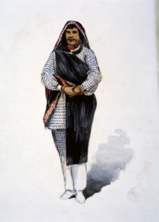 Pueblo Indian Woman, Watercolor Painting by William L. Wells for the Columbian Exposition Pageant, 1892