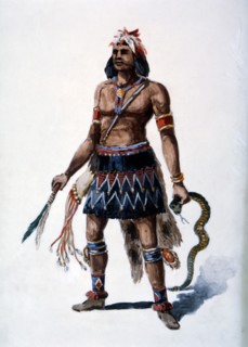 Moqui Warrior, Watercolor Painting by William L. Wells for the Columbian Exposition Pageant, 1892