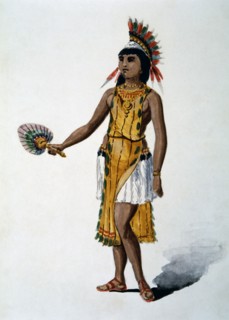 Caribbean Indian Woman Brought Back to Spain by Christopher Columbus, Watercolor Painting by William L. Wells for the Columbian Exposition Pageant, 1892