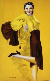 Fashionable Woman, "Datable", Mutoscope Card, 1940's