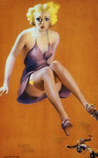 Fallen Woman, "Forced Landing", Mutoscope Card, 1940's