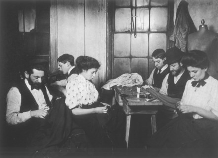 Workers in Sweatshop, New York City, USA, circa 1908