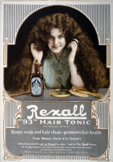 Woman With Long Hair, Rexall 93 Hair Tonic, Advertisement, circa 1912