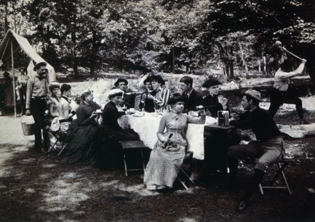 Group of Men and Women at Picnic, Harrisburg, Pennsylvania, USA, circa 1895