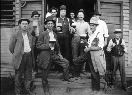 Group of Working Men Drinking Beer, USA, circa 1905