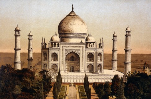 Taj Mahal, Agra, India, Chromolithograph, circa 1890