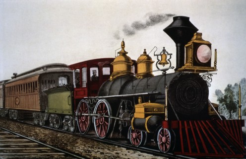 Steam Locomotive Train, Currier & Ives
