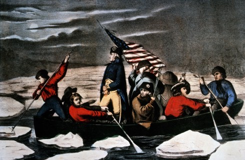 George Washington crossing the Delaware River, December 25, 1776, Currier & Ives, Lithograph