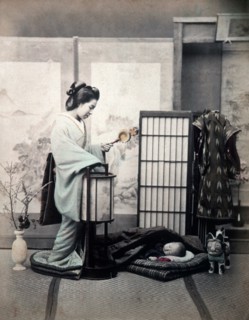 Japanese Mother and Sleeping Baby, circa 1880