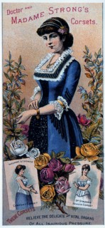 Doctor and Madame Strong's Corsets, Trade Card , circa 1885
