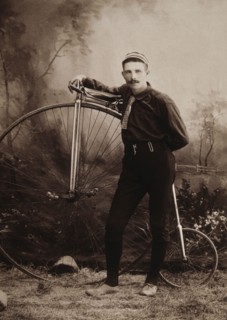 Man with High Wheel Bicycle, Albumen Photograph, circa 1898