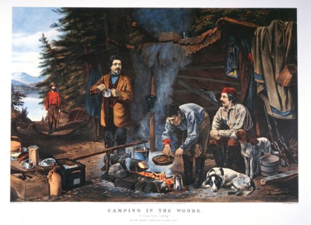 Camping in the Woods, Currier & Ives, Lithograph, 1863