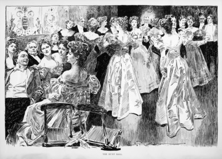 Hunt Ball, Charles Dana Gibson, Drawing, 1895