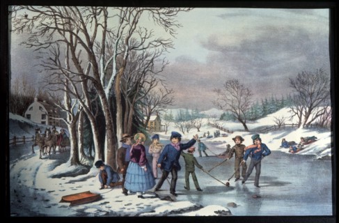 Winter Pastime, Currier & Ives, Lithograph, 1855